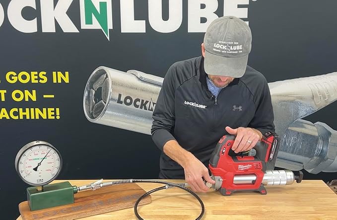 LockNLube Pressure Return Valve for Use with Cordless Grease Guns. No More Pressure Locks! Returns Grease to The Tube. Releases Hose backpressure.
