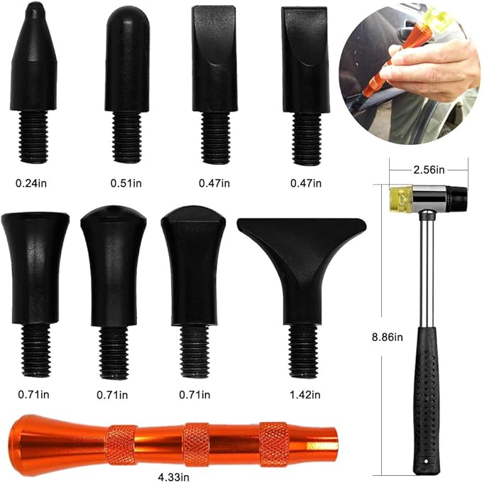 Car Dent Puller - Auto Body Dent Repair Tool, Dent Repair kit with Slide Hammer T bar Dent Puller for Car Body Hail Dent Removal Dent Remover Automobile Body Repair
