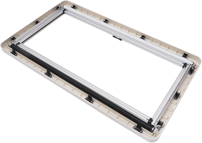 900 × 500 mm(35.4 × 19.7In) RV Caravan Camper Windows Replacement, Top Hinged Push Out Window Trailer External Push Window RV Trailer Vent Hatch Skylight