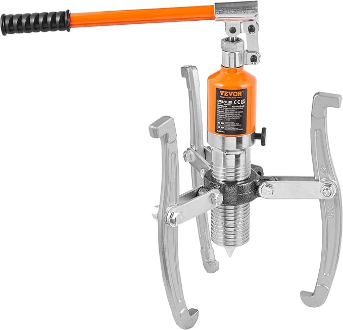 VEVOR Hydraulic Gear Puller, 15 Ton Max Capacity Wheel Bearing Pulling Separator, 2 or 3 Jaws Puller, Vertically and Horizontally, 12" Jaw Hydraulic Puller with Case for Pulling Hubs