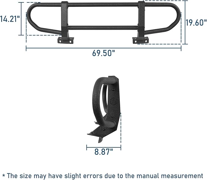 u-Box 2022 Bronco Full Bull Bar Front Bumper Brush Grille Guard Push Bar for 2021-2025 Ford Bronco with Factory Steel Modular Bumper