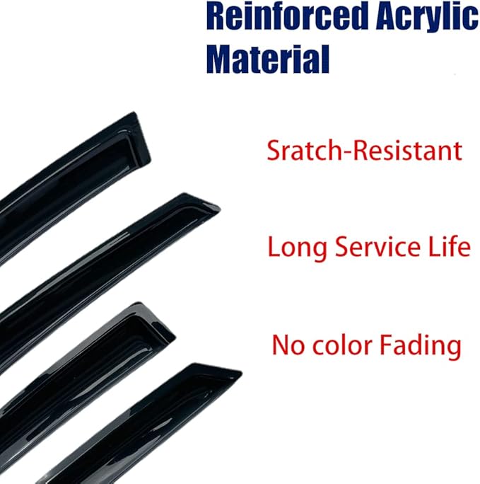 NI60 Tape on Sunproof Waterproof Side Window Wind Deflector Window Visor fit for 2017-2023 Nissan Armada, 4pcs Outside Mount Replacements Rain Guards Set