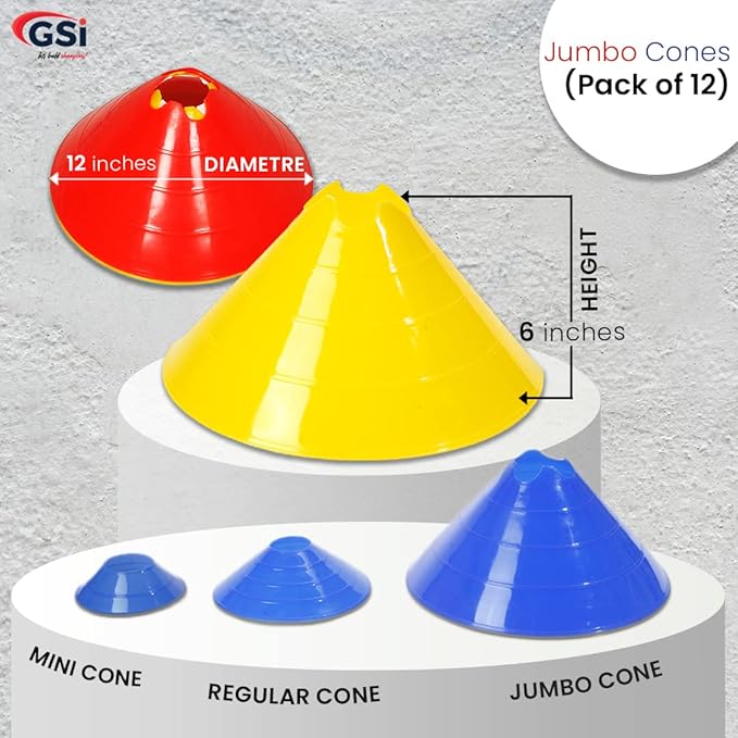 GSi Hurdle Training Cones | Multi Pack Sets | Dual Purpose Agility Cones with Holes | Ideal for Soccer, Kids, Dog, and Sports Training