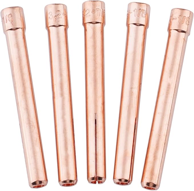 Large TIG Gas Lens Collet Body 995795 1/8"&3.2mm TIG Collet 10N25 for TIG Welding Torch WP-17, 18 & 26 Series Consumables 7-pk