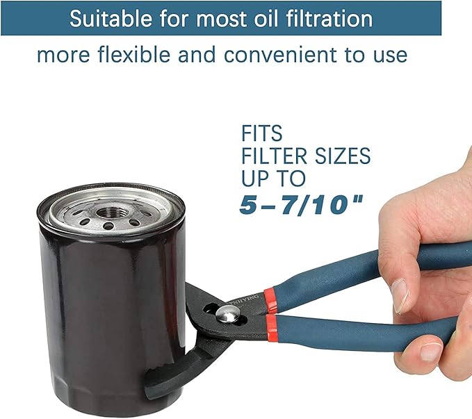 Large Oil Filter Pliers, 14" Adjustable Oil Filter Wrench, Universal Oil Filter Removal Tool No Slipping for Engine Filters, Conduit, Fittings (14 Inch)