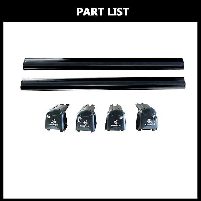 ROKIOTOEX Roof Rack Crossbars - Fit 2016-2021 Lexus LX Flush Side Rail - Panoramic Sunroof - 220LBs Load Bar- Metal Locking Cap - Easy Install & Adjusting - Wind Noise Reduction Strip - Black Coyote