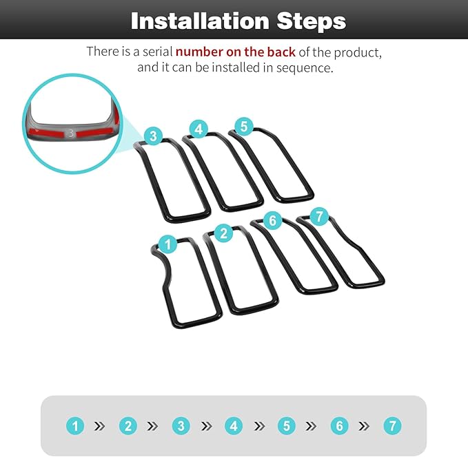 CheroCar for JL Front Grille Grill Insert Cover Trim Exterior Accessories for Jeep Wrangler JL 2024+,Black