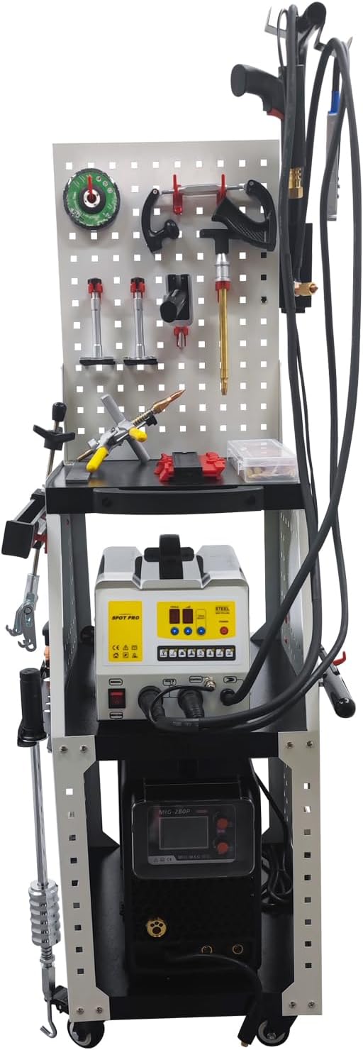 Steel Dent Pulling Machine Stud Welder Dent Repair Kit Vehicle Body Repair Dent Removal Tools with Professional Tool Cart 220V (90ES)
