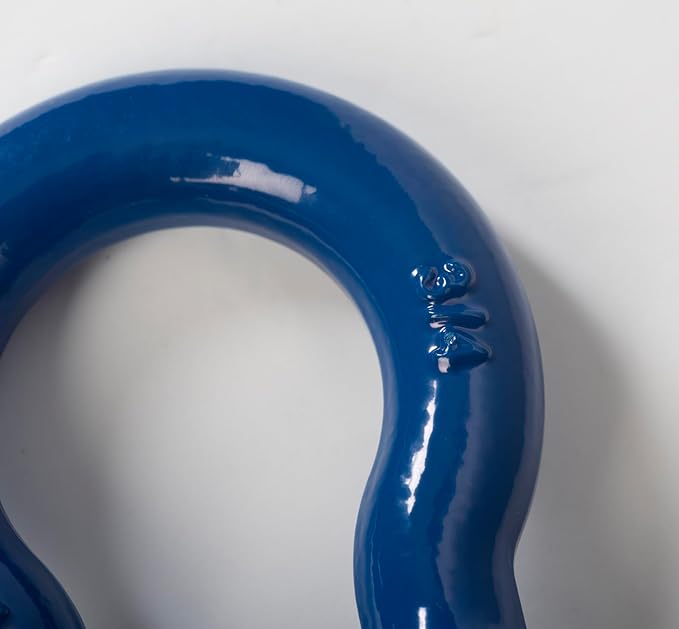 Hi-Gear (1 PK, Blue) Bow Shackles 3/4" D Ring Shackle Rugged Unbreakable 28.5 Ton (57,000 Lbs) Maximum Break Strength with 7/8'' Pin Bow Screw Heavy Duty D Ring for Jeep Vehicle Recovery