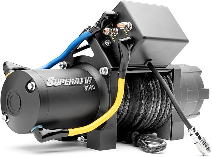 SuperATV Black Ops 4500 LB Winch Compatible with 2020+ Can-Am Defender HD 5 / HD 8 / HD 10 / MAX (See Fitment) | Ready-Fit Winch | SuperATV Winch has 50 Foot Remote Range | Plug-and-Play Installation