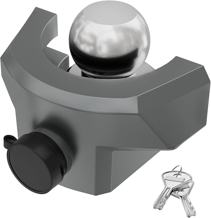 DEEAGLE Heavy Duty Trailer Coupler Lock, RV Trailer Locks Fits 2-5/16” Couplers, Anti-Theft Ball Hitch Lock, Grey