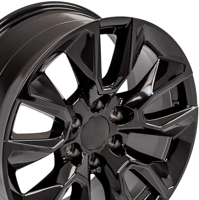 OE Wheels CV32 20 Inch Rim Fits Silverado 1500 RST Style 6x139.7 20x9 Gloss Black - Hollander 5916 (1)