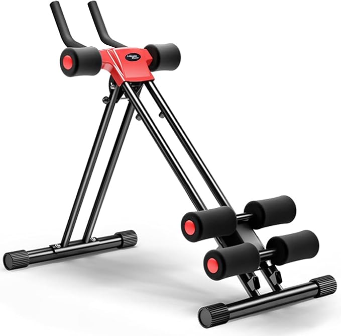 Ab Machine Abdominal Stomach Workout: Adjustable Ab Trainer Machine Ab Cruncher Core Strength Training Equipment for Home Gym Foldable for Women and Men