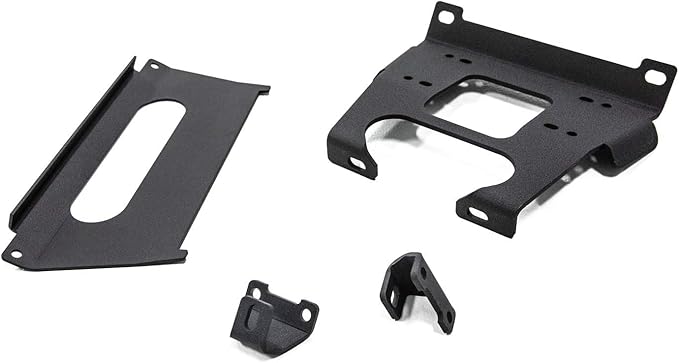 SuperATV Winch Mounting Plate for 2016 Polaris RZR XP Turbo/XP 4 Turbo | No Drilling Required | 3/16" Steel Plating | Black Powder Coating Prevents Corrosion
