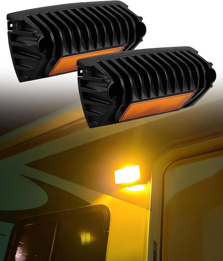Chelhead 800lm Led RV Porch Light Exterior Utility Light 12V Amber Replacement Lighting Led Scene Lights Compatible with RVs, Traliers, Campers, Roof Rack, Trucks