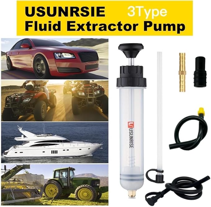Automotive Fluid Extractor Pump,Oil Change Syringe with Long Hose,Syringe Style Pump for Power Steering Transmission Gear Oil & Brake Fluid Changes, Hand Vacuum Pump 500CC/500ML-3 ProType