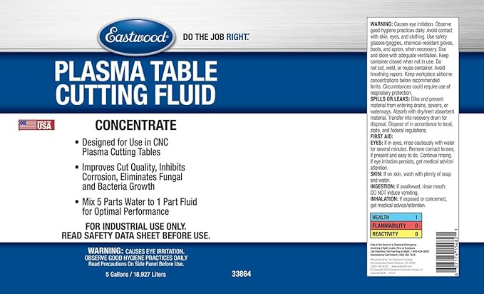 Eastwood CNC Plasma Cutting Table Fluid - 5 Gallon Eliminate Corrosion Container