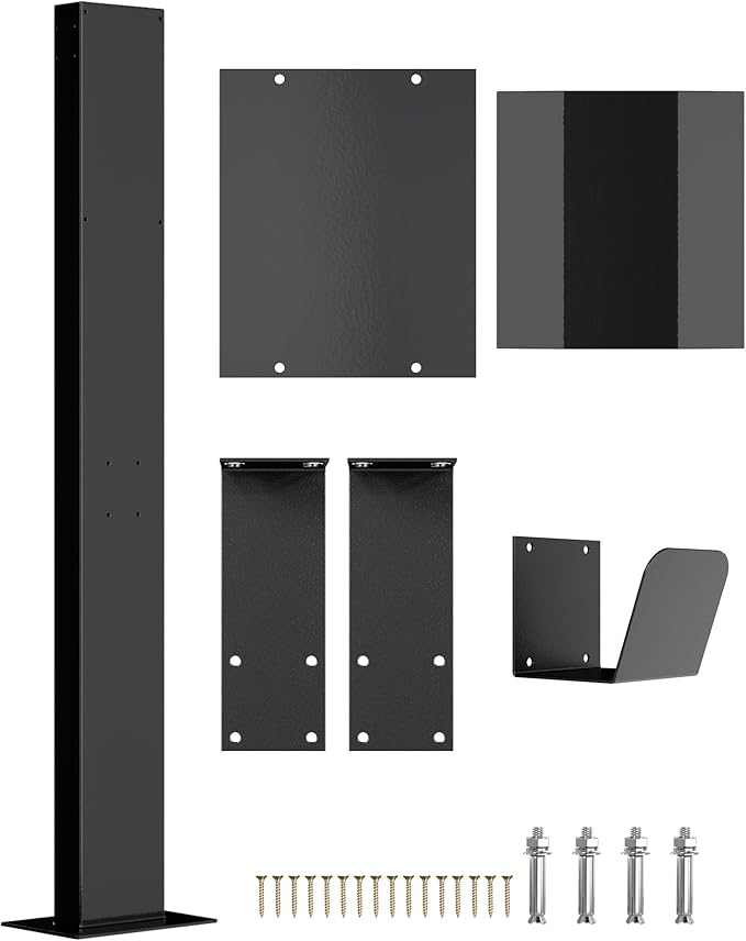 EV Charger Pedestal, Outdoor Electric Vehicle Charger Stand, Freestanding Charging Station Stand Accessory, Corrosion Resistant, Galvanized Steel, for All Level 2 Chargers