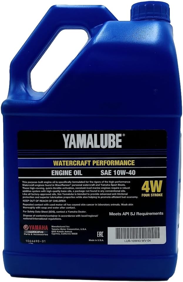 Yamaha Yamalube 10W-40 Mineral 4W WaterCraft Engine Oil- 1 Gallon, #LUB-10W40-WV-04
