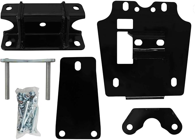 SuperATV Winch Mount Plate Kit with Frame Stiffener for Can-Am Maverick X3 / MAX (See Fitment) | 72" Wide | Replaces Stock Bulkhead and Front Deflector | Powder Coated for Durability