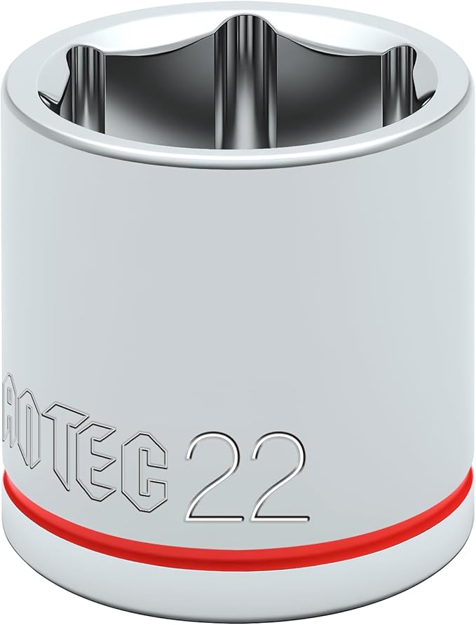 6-Point Shallow Impact Socket, 3/8-Inch Drive 22mm inch Socket, CR-V Drive Socket for Auto Repairing and Household
