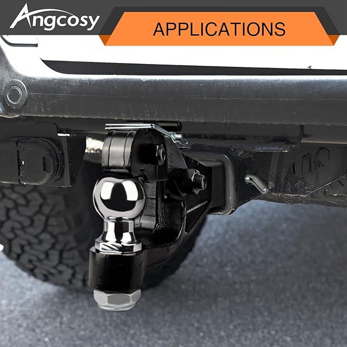 10-Ton Pintle Hook Trailer Hitches Receiver Hook Combination 2” Hitch Ball, 7000 lbs, 15-1/2” Length