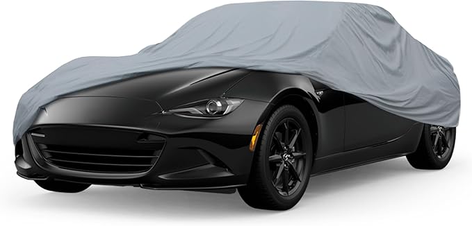 MotorTrend Universal Fit Car Cover (Small) - All-Weather Protection for Cars, Trucks & SUVs, Waterproof, UV Resistant, Scratch-Proof, Durable Vehicle Cover for Indoor & Outdoor - Fits Up to 157" (S)