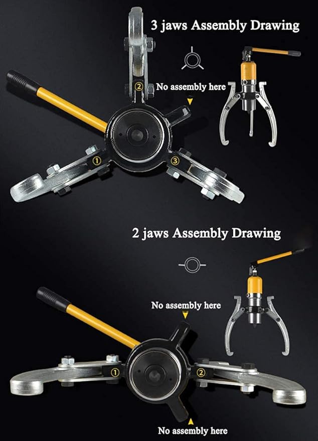NEWTRY 5 Ton Hydraulic Gear Puller Kit, Wheel Bearing Pulling Separator, 3 Jaw Puller, Vertically & Horizontally, w/Case, Heavy Duty Mechanical Repair