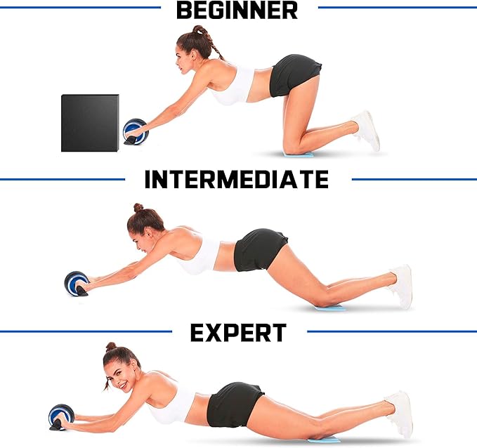 Ab Roller Wheel with Knee Pad Mat,Automatic Rebound Abdominal Wheel Abs Workout Equipment,Home Gym Equipment,No Noise Ab Wheel for Men&Women Abdominal