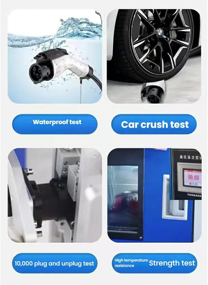 Electric Vehicle Charger Portable, Portable Type 1 EV Charger – 16A 3.84kW Fast Charging, 5m Cable IP65 Waterproof Compatible with Type 1 Electric Vehicles, US Plug for Home, Travel