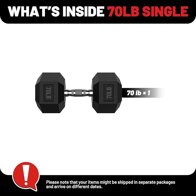 PAPABABE HEX Dumbbell Set 2.5-125lb, Rubber Encased Home Gym Dumbbells, Exercise & Fitness Weights Dumbbells for Women & Men, Hand Weight for Strength Training