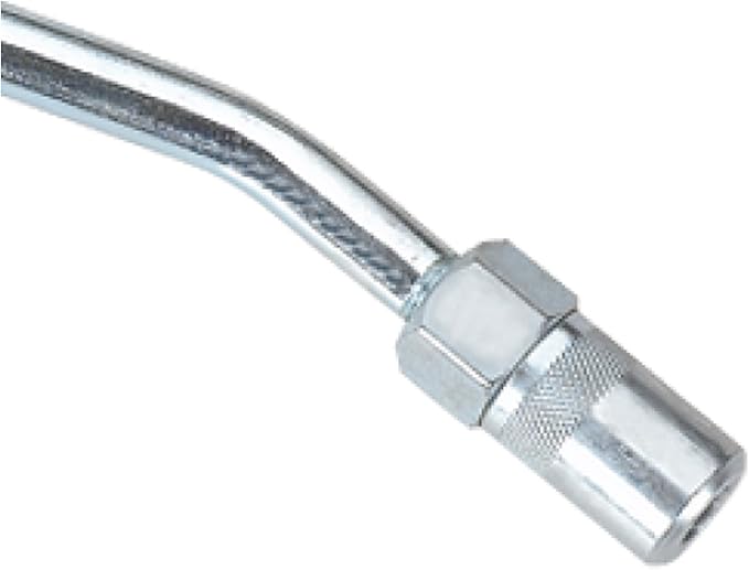 LUMAX LX-1434 Silver 14" Extension Adapter. for Far-to-Reach Grease Fittings on Cars, Trucks, Farm Equipment. Equipped with Hydraulic Coupler and Slide-on Locking Sleeve.