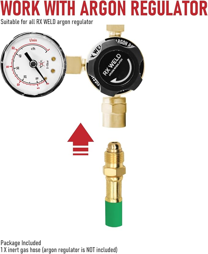 RX WELD Inert Gas Welding Hose 50FT - Argon Flow Hose, (50FT, Green)