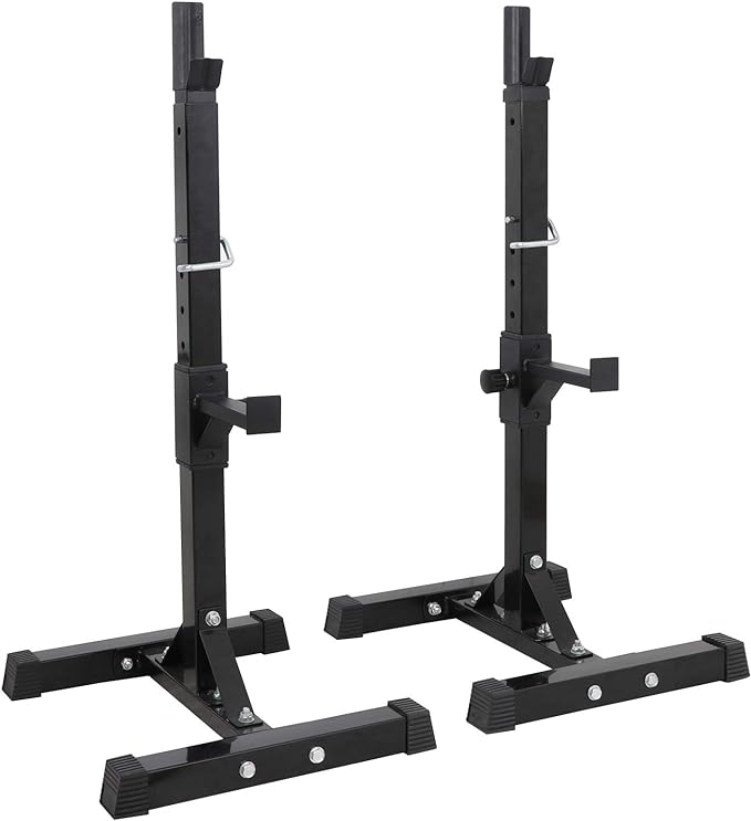 F2C Max Load 550Lbs Pair of Adjustable Squat Rack 41"-66" Sturdy Steel Barbell Rack Free Bench Press Stands GYM/Home Gym Portable Dumbbell Racks Stands