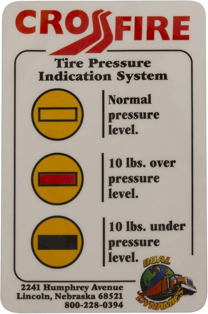 Crossfire Dual Tire Pressure Equalization System, 90 PSI, one per pkg. (CF90STABT)