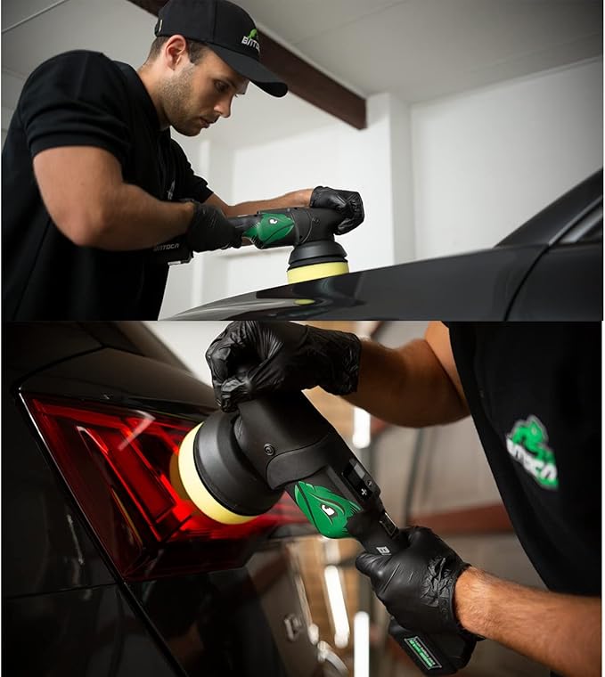 BATOCA 21V Cordless Polisher for Cars - 2.0Ah Lithium Battery Powered Car Buffer Kit, 4500RPM orbital with pads & Buffing Pads Cleaning Brush - Professional Auto Detailing Tool (Upgraded from S2)