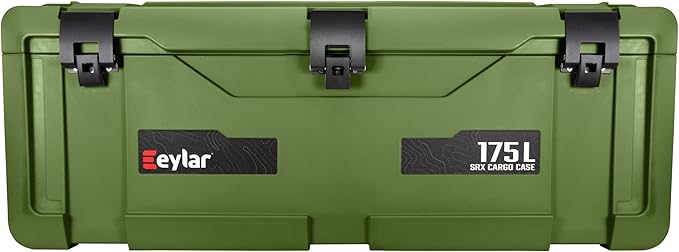 SRX-175 Overlanding Cargo Case – 175L Waterproof Storage Box for Camping, Off-Road & Truck Bed Gear – Heavy-Duty Lockable Storage with Gas Strut Lid, Stackable Design & Interior Organizer Tray (Green)