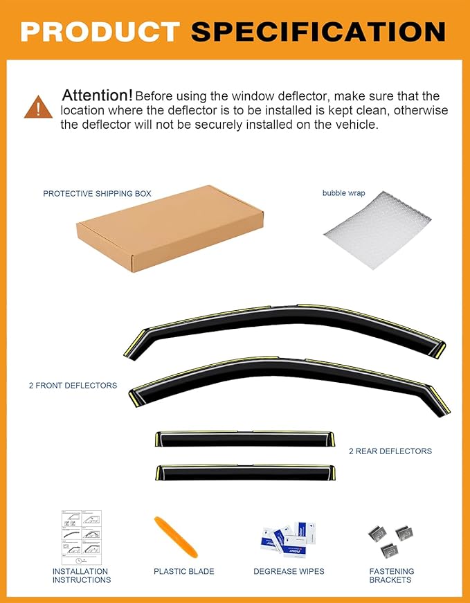 in-Channel Window Rain Guards Fit for Toyota Grand Highlander 2024 2025 2026 Extra Durable Rain Guards Side Window Deflectors Vent Visors Vent Shades Car Accessories Visors -4 pcs