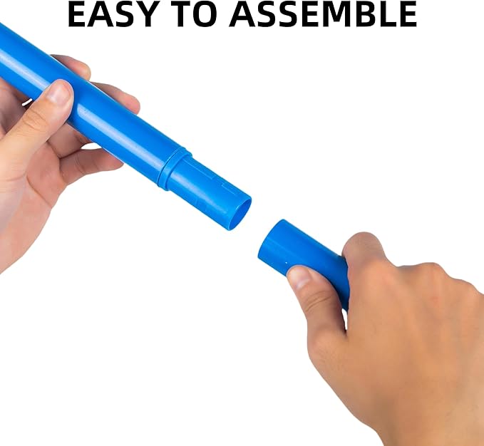 6 Pcs 5FT Agility Training Poles for Soccer,Basketball,Football,Dog,Horse Training-Adjustable Speed and Agility Training Equipment Sports Training Sticks with Ground Spring Nails and Storage Bag(Blue)