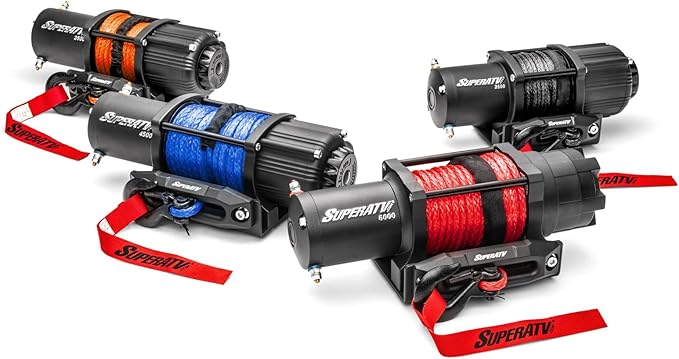 SuperATV 50 ft. Synthetic Winch Rope Replacement - for 4500, 5000, or 6000 lb. Winch - Black