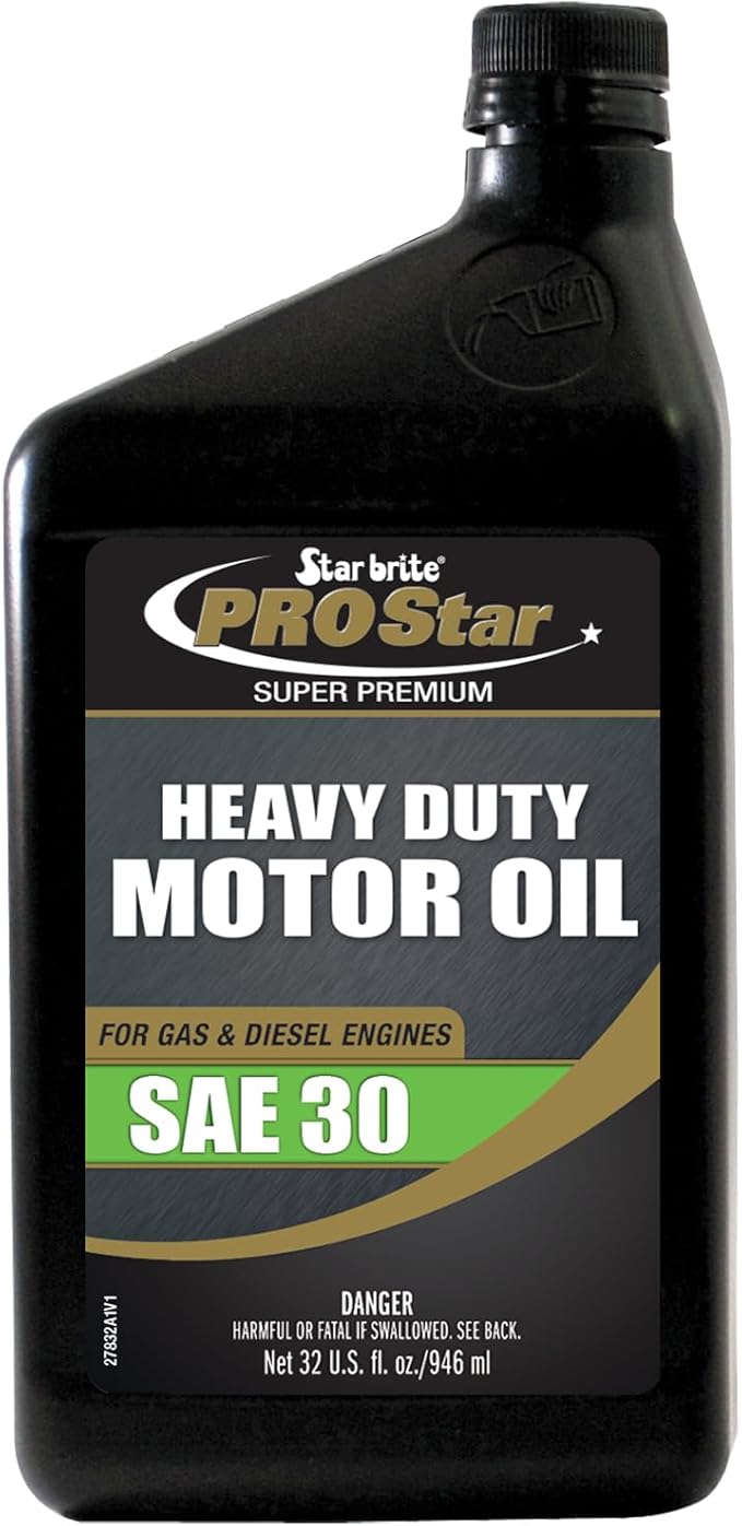STAR BRITE Pro Star Super Premium Heavy Duty Motor Oil SAE 30 - Exceeds API Specifications for Diesel & Gasoline Engines - 32 OZ (027832)