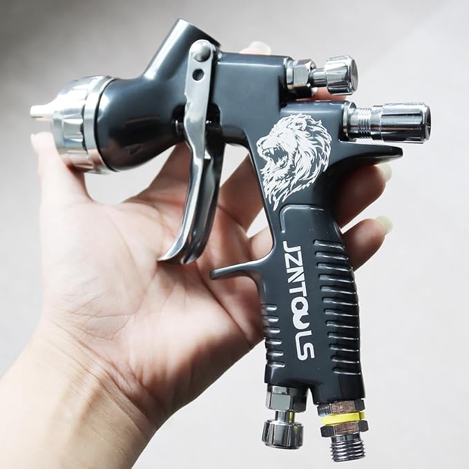TE20 HVLP Air Spray Gun 1.3mm Nozzles, Car Paint Gun Sprayer,Forged Body, Anodised Finish,Paint Gun for Varnish and Top Coat, with Paint Sprayer Accessories (Dark Green)