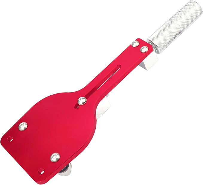 77750 Oil Filter Cutter 2-3/8" to 5" Oil Filter Cutting Tool Oil Filter Opener to Inspect What The Filter Catches Universal Adjustable Metal Can Cutting Tool with a Spare Blade, Aluminum, Red