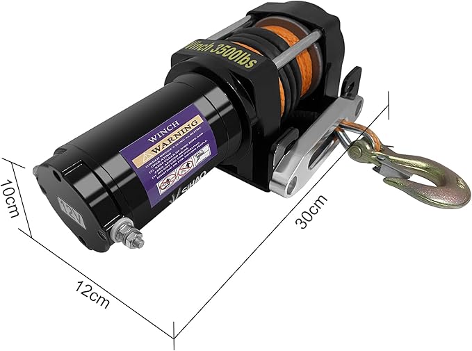 Electric Winch, Truck Winch, Waterproof Electric Winch Kit with Wireless Remote & Hawse Fairlead for Truck Jeep SUV Boat car (3500 lb)