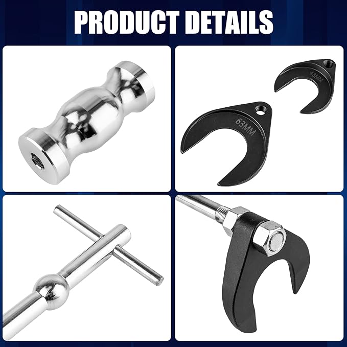 Inner CV Axle Puller Tool with 5/8"-18 Slide Hammer, Slide Hammer Puller Set with 63mm 48mm CV Joint Fork Adapter, Axle Removal Tool for Front Wheel Drive Bearing & Joint Extraction