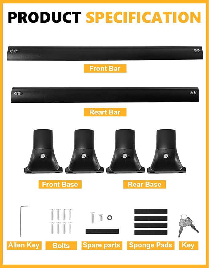 Tuyoung All Aluminum Roof Rack Cross Bars Compatible with Honda Passport 2026 with Raised Side Rails, 260lbs Lockable Heavy Duty Roof Rails Crossbars Cargo Carrier Luggage Kayak Accessories