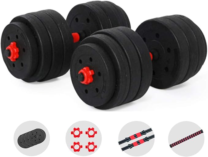 Adjustable Dumbbell Barbell Set (88LB/66LB/44LB) Weight with Connecting Rod 2 in 1 Home Body Workout Exercise Equipment for Men and Woman