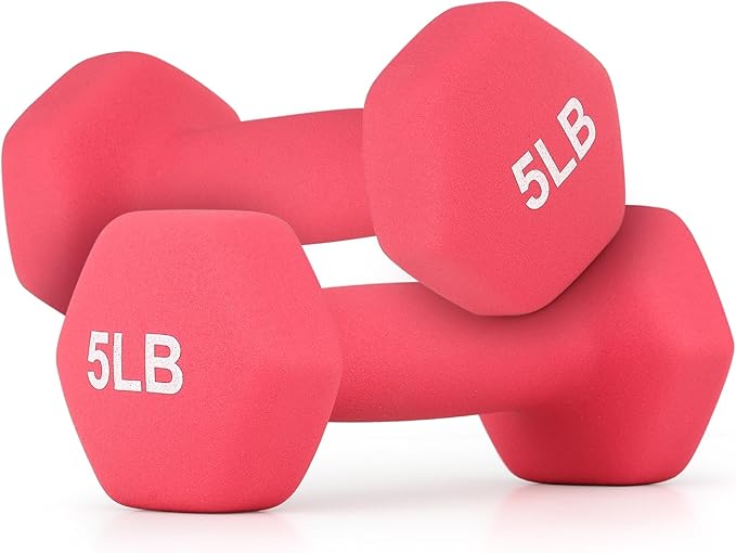 MADOG Dumbbell Set, Anti-Slip Neoprene Coated Hexagon Hand Weights for Home Gym Equipment Workouts Strength Training
