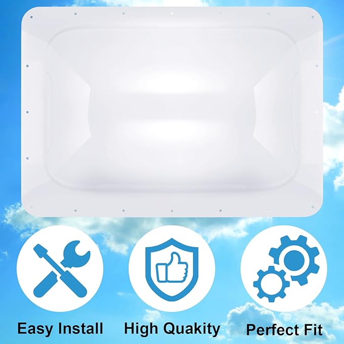 XMK 18" x 26" RV Skylight Replacement, Camper RV Skylight Cover Outer Dome Fit 14" x 22" Shower Roof Openings for Camper Food Truck Motorhome Travel Trailer, Replace# SL1422W (14"x22", White)