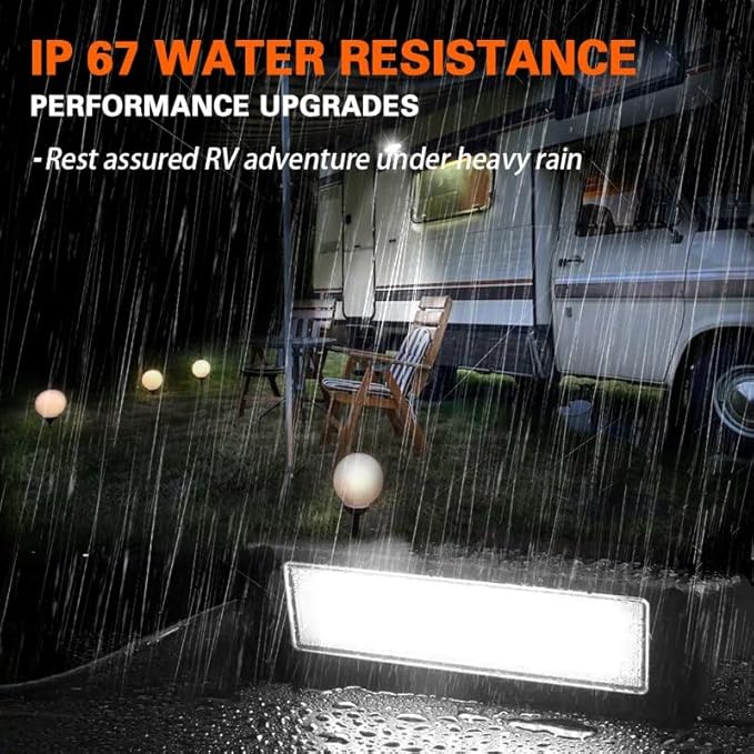 9" LED RV Flood Exterior Lighting Fixture, LED Rv Porch Light Exterior Awning Lights, 6000K Super Bright High Lumen Output Low Current Draw for RV Boa Camperst,Truck,Trailer